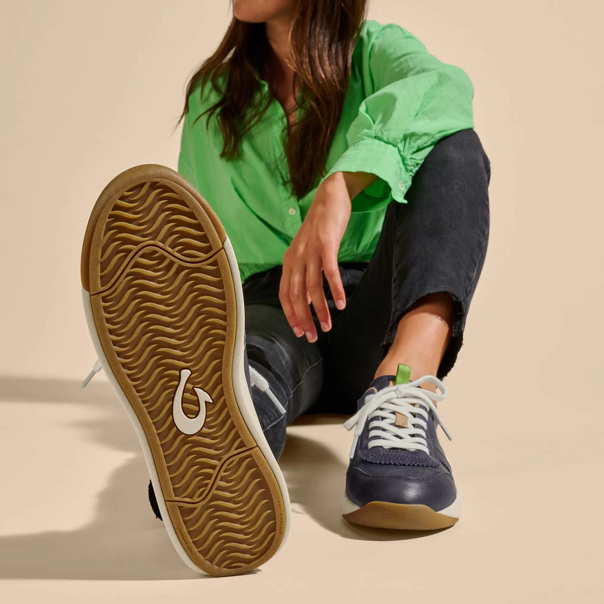 Kaulele Women's Leather Sneakers - Trench Blue - Image 5