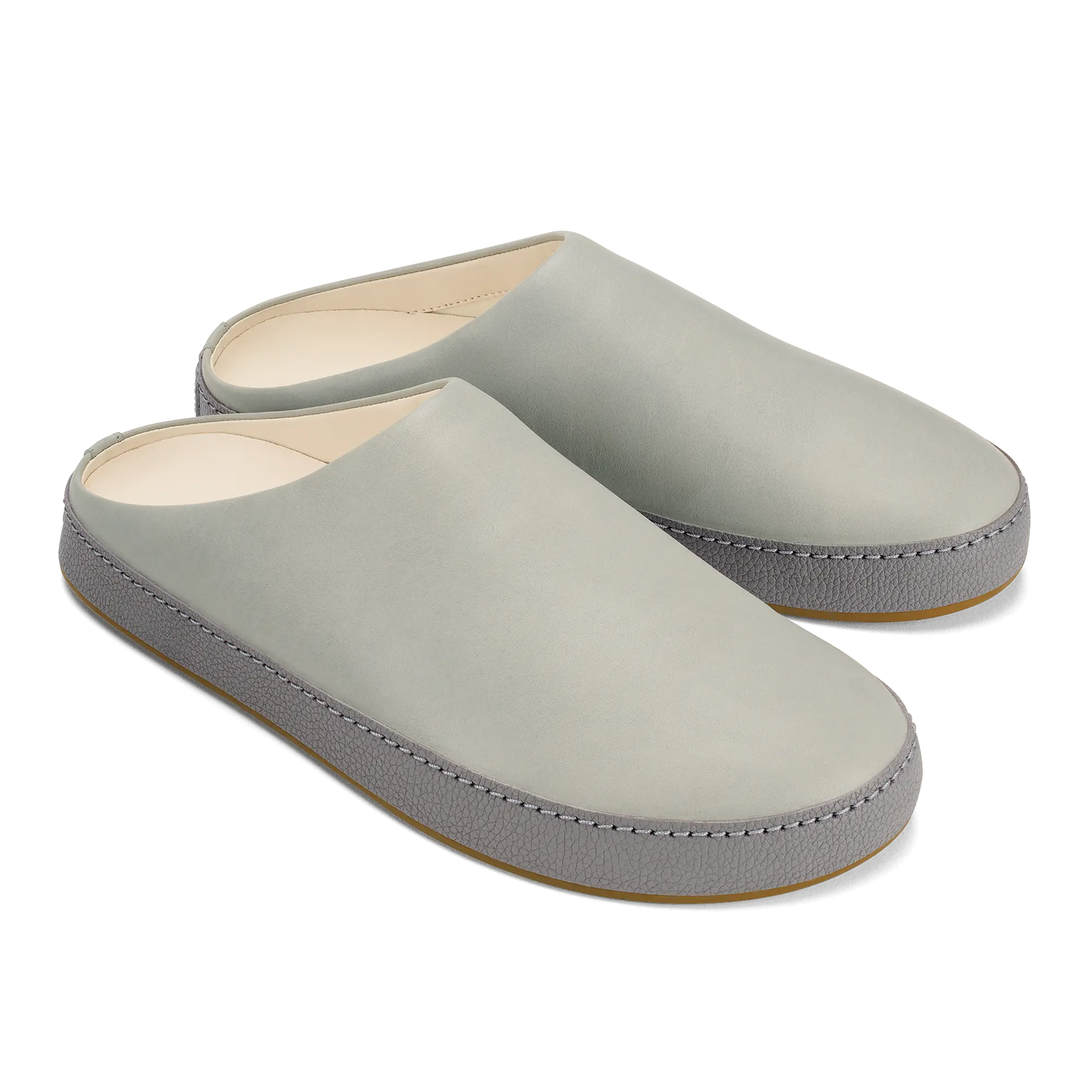 H mani Men's Leather Mules - Smoke / Storm Grey - Image 2