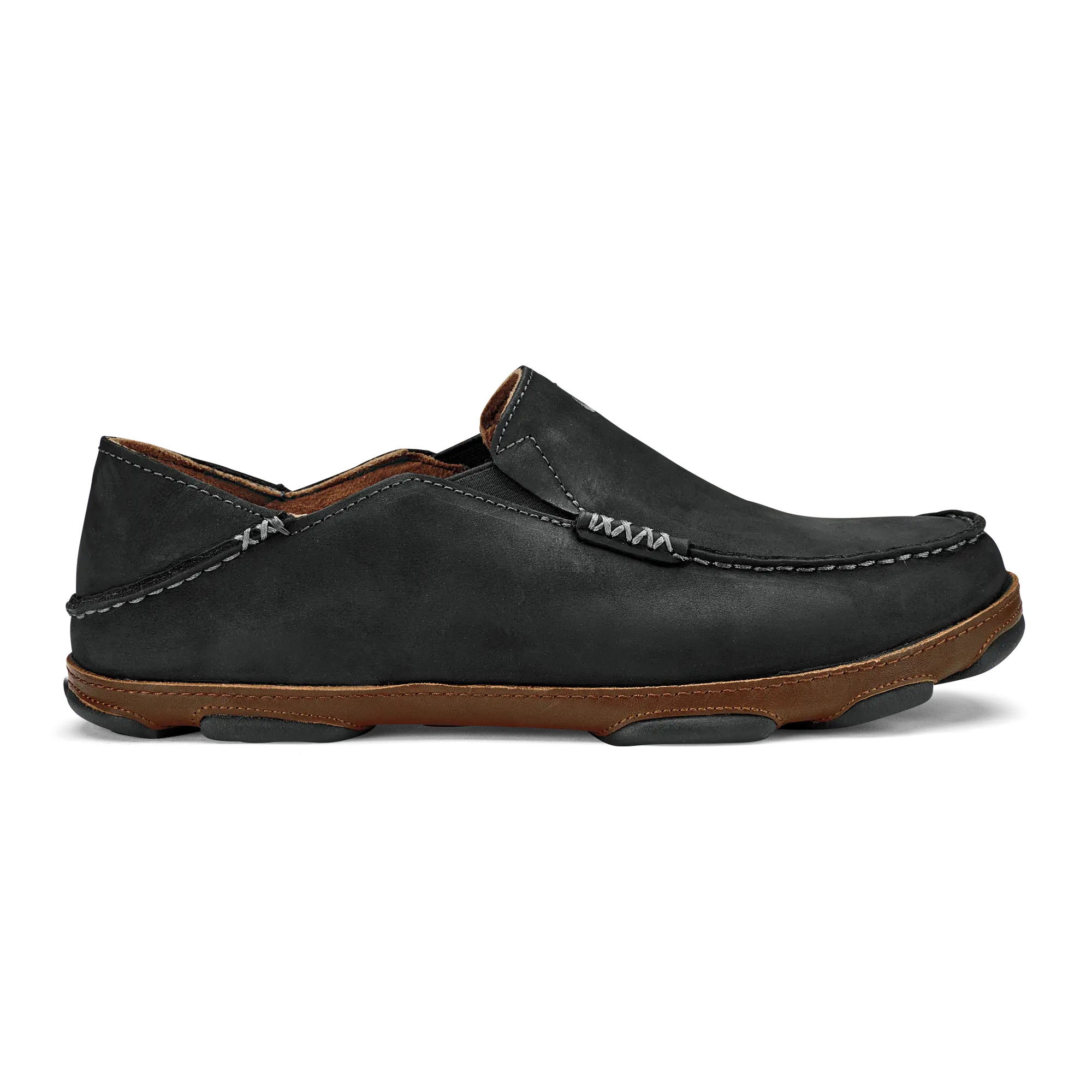 Molo   Men's Leather Slip On Shoes - Black / Toffee