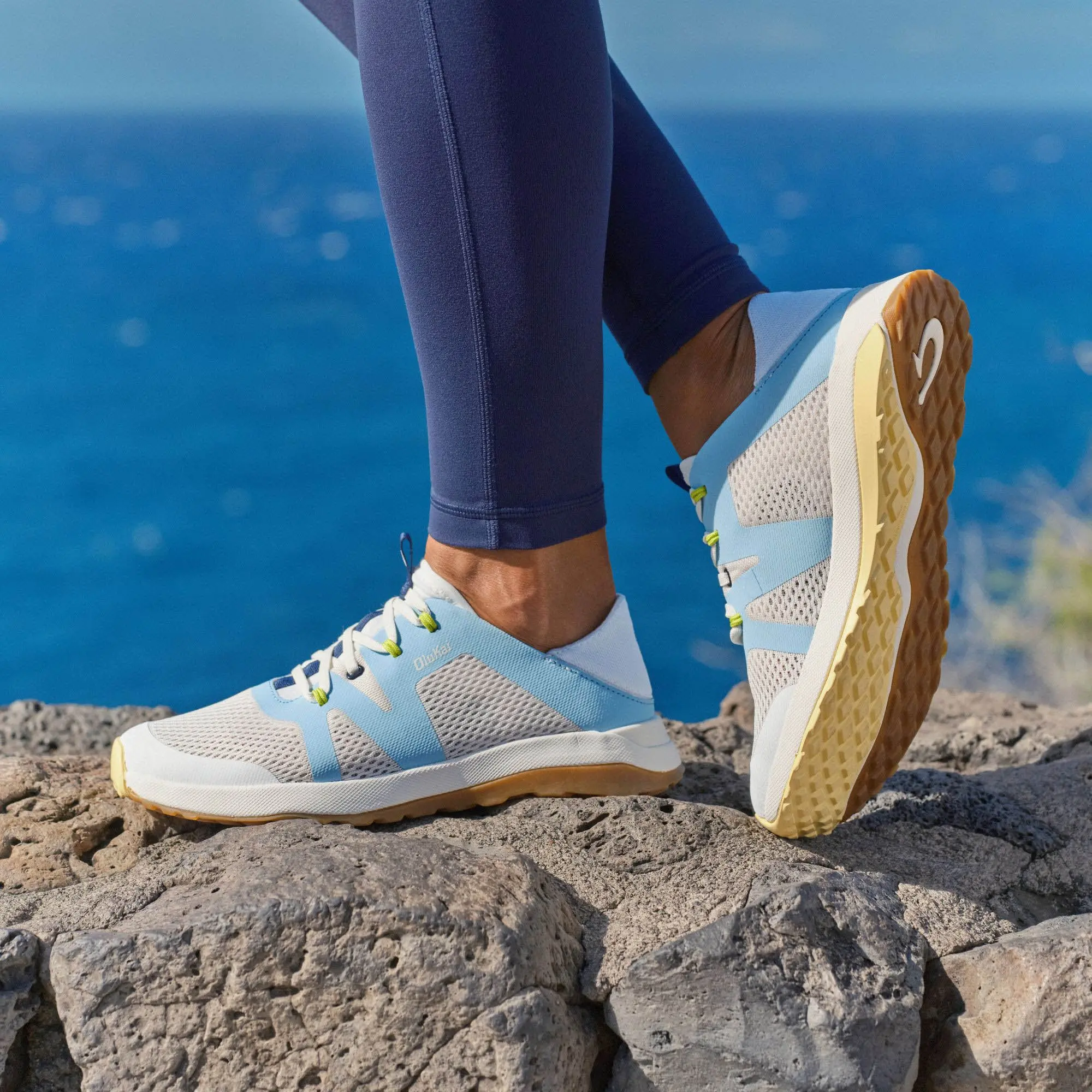 Huia Women's Athleisure Shoes - White Sand / Misty Blue - Image 2