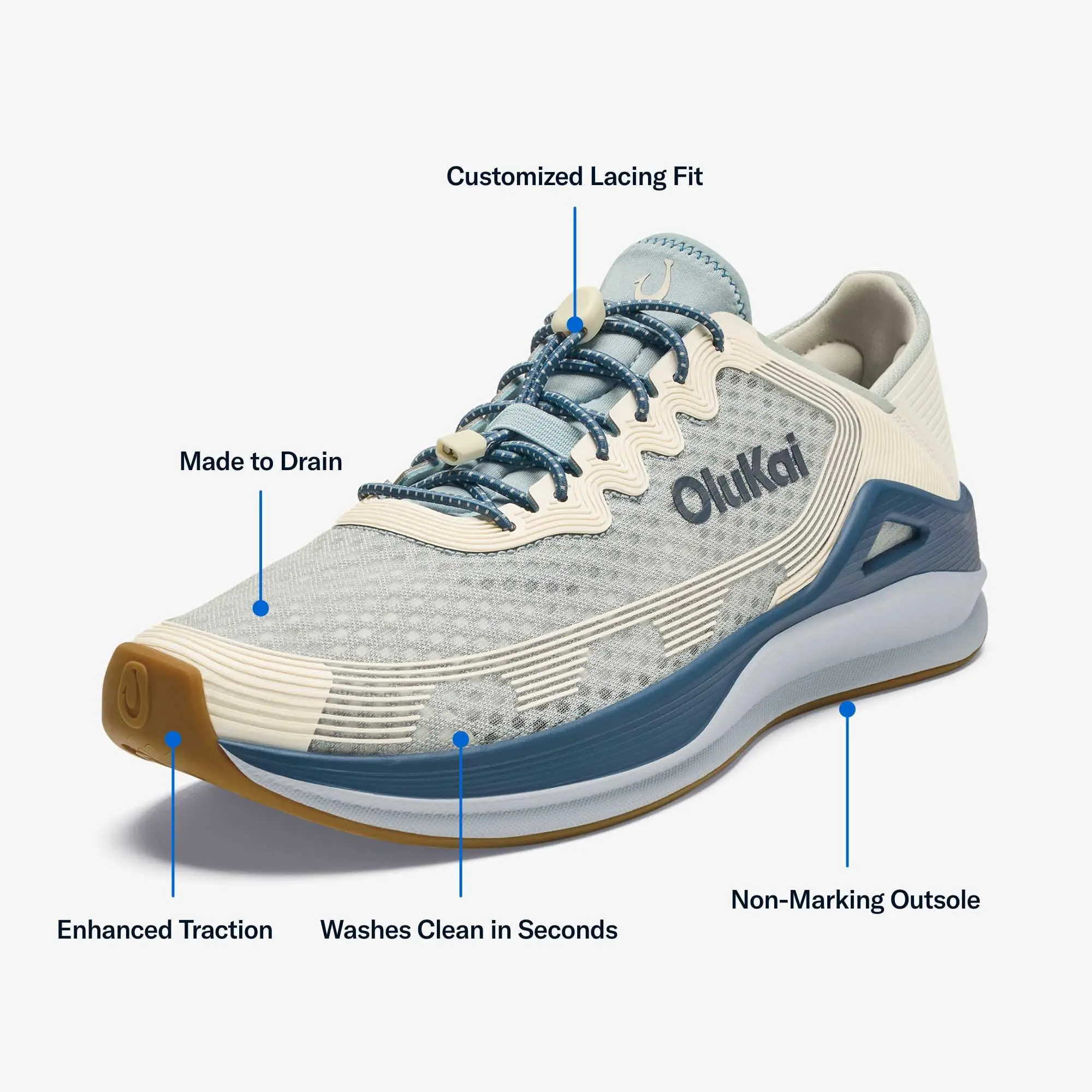 'Ahi Men's Water Boat Shoes - Blue Pearl / White Sand - Image 4