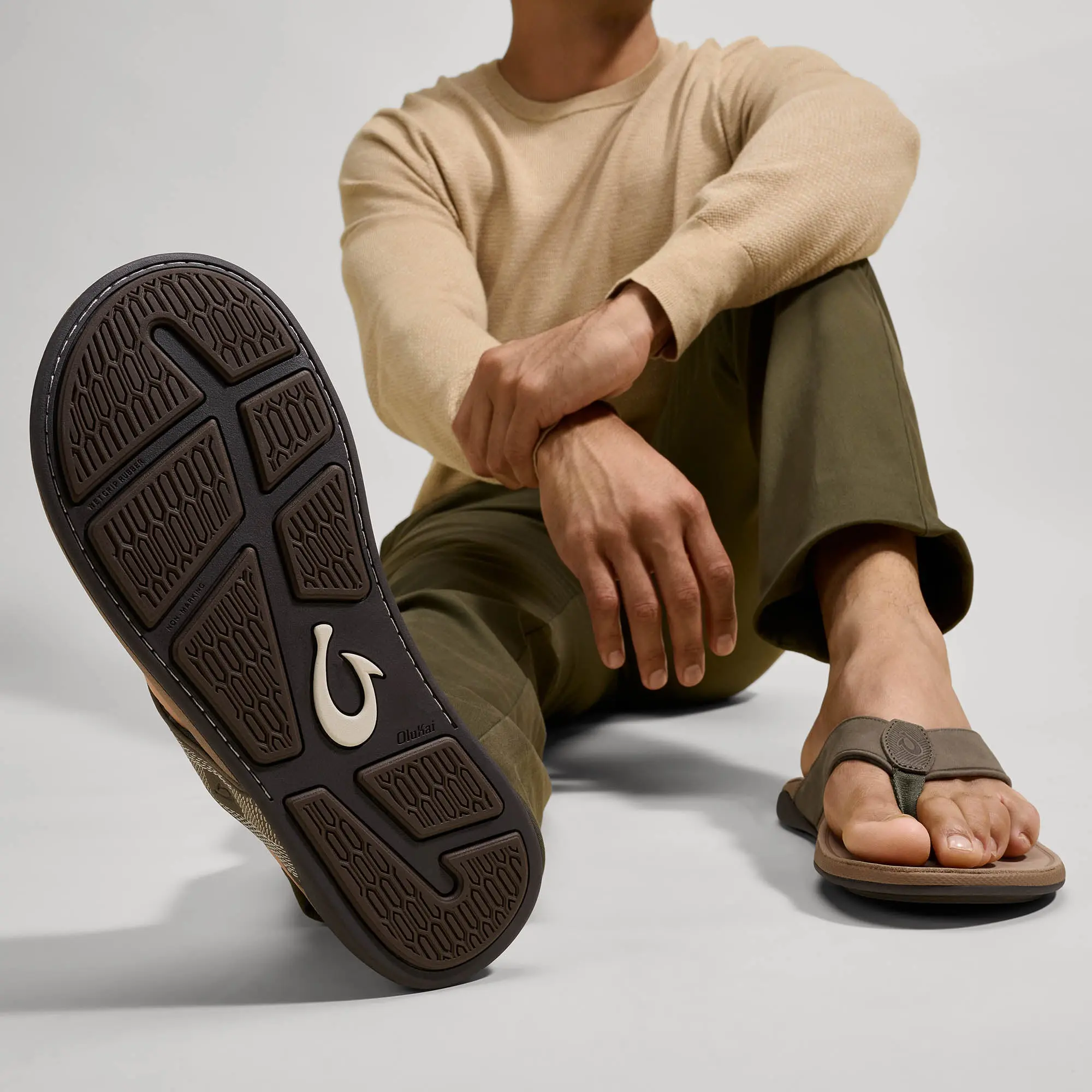 Tuahine Men's Waterproof Leather Beach Sandals - Hunter - Image 6