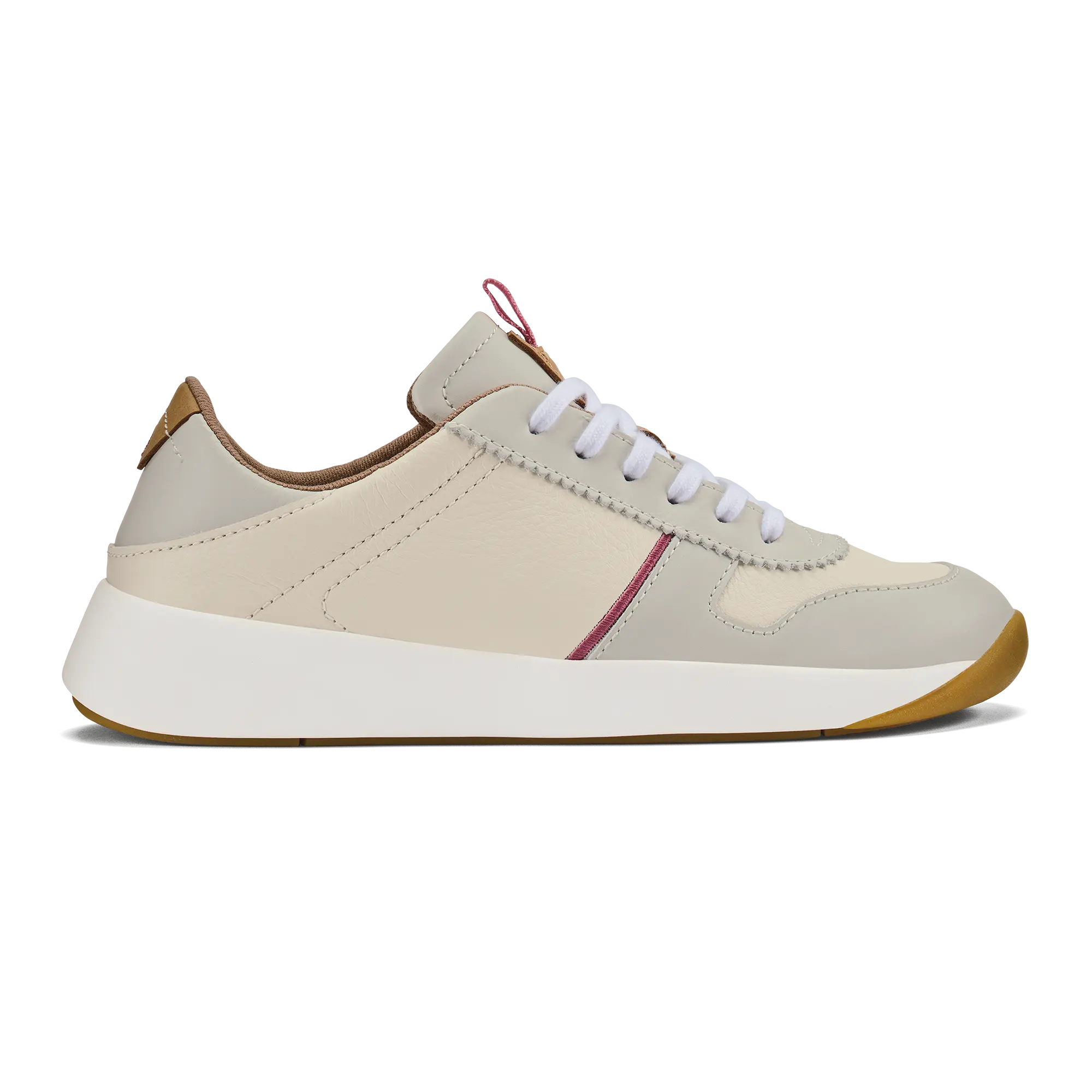 Kaulele Women's Leather Sneakers - White / Bone
