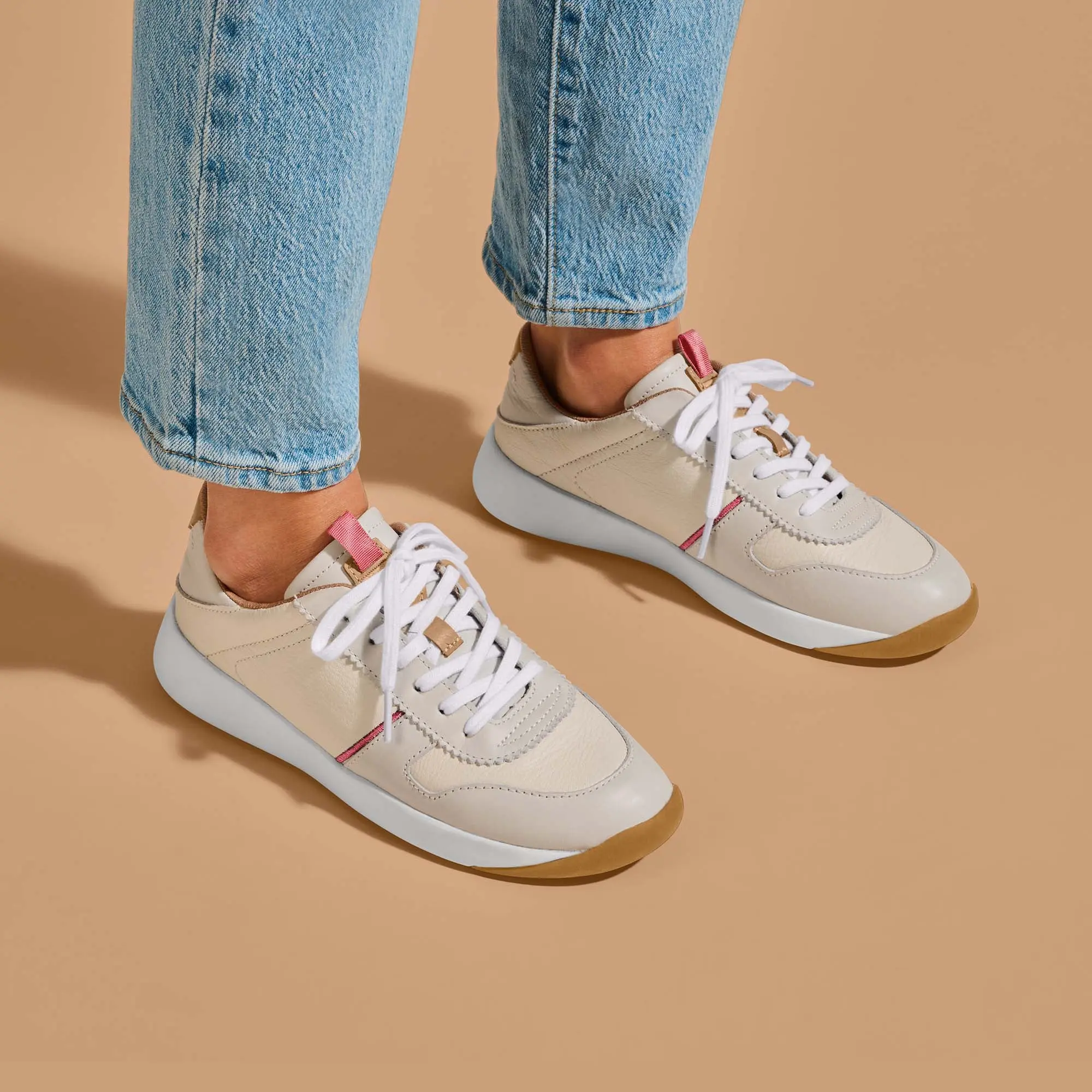 Kaulele Women's Leather Sneakers - White / Bone - Image 2