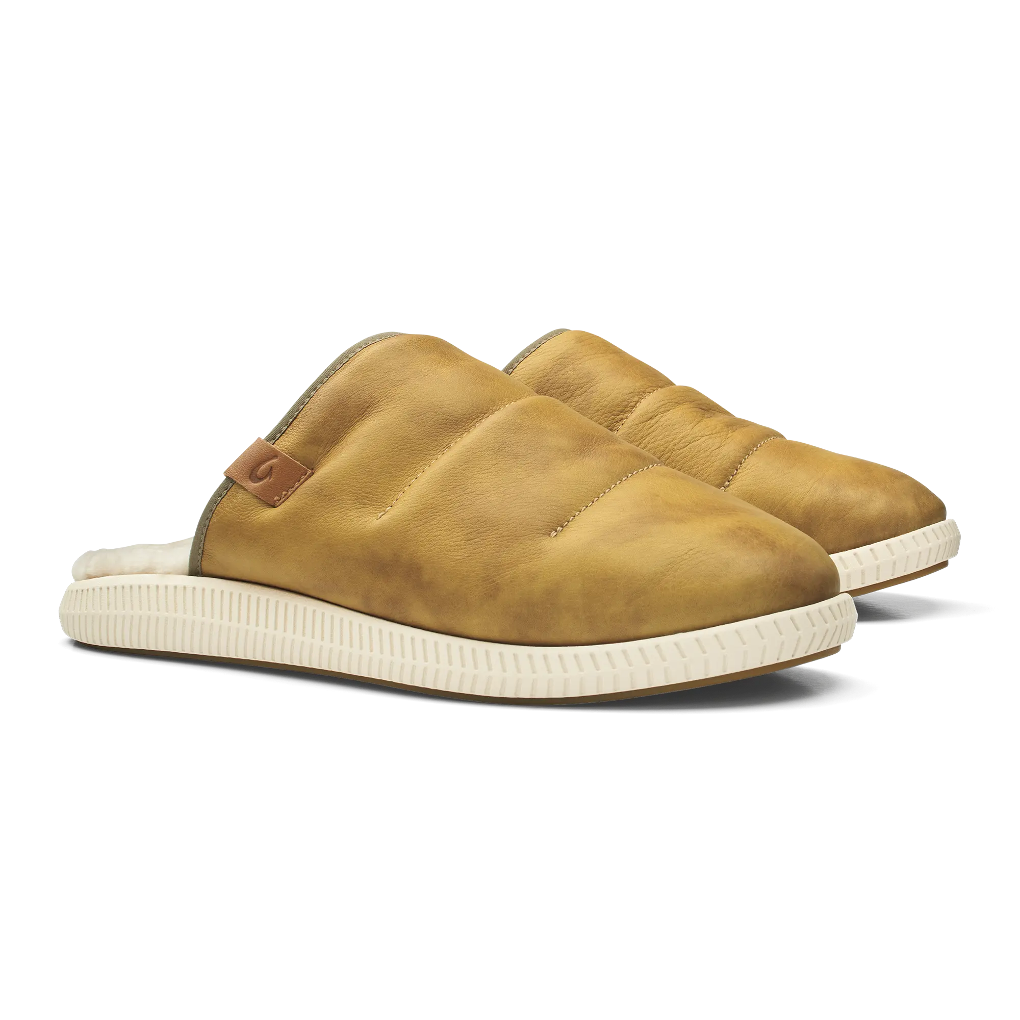 Mua 'Ili Men's Leather Mule Slippers - Golden Sand / Bone - Image 5