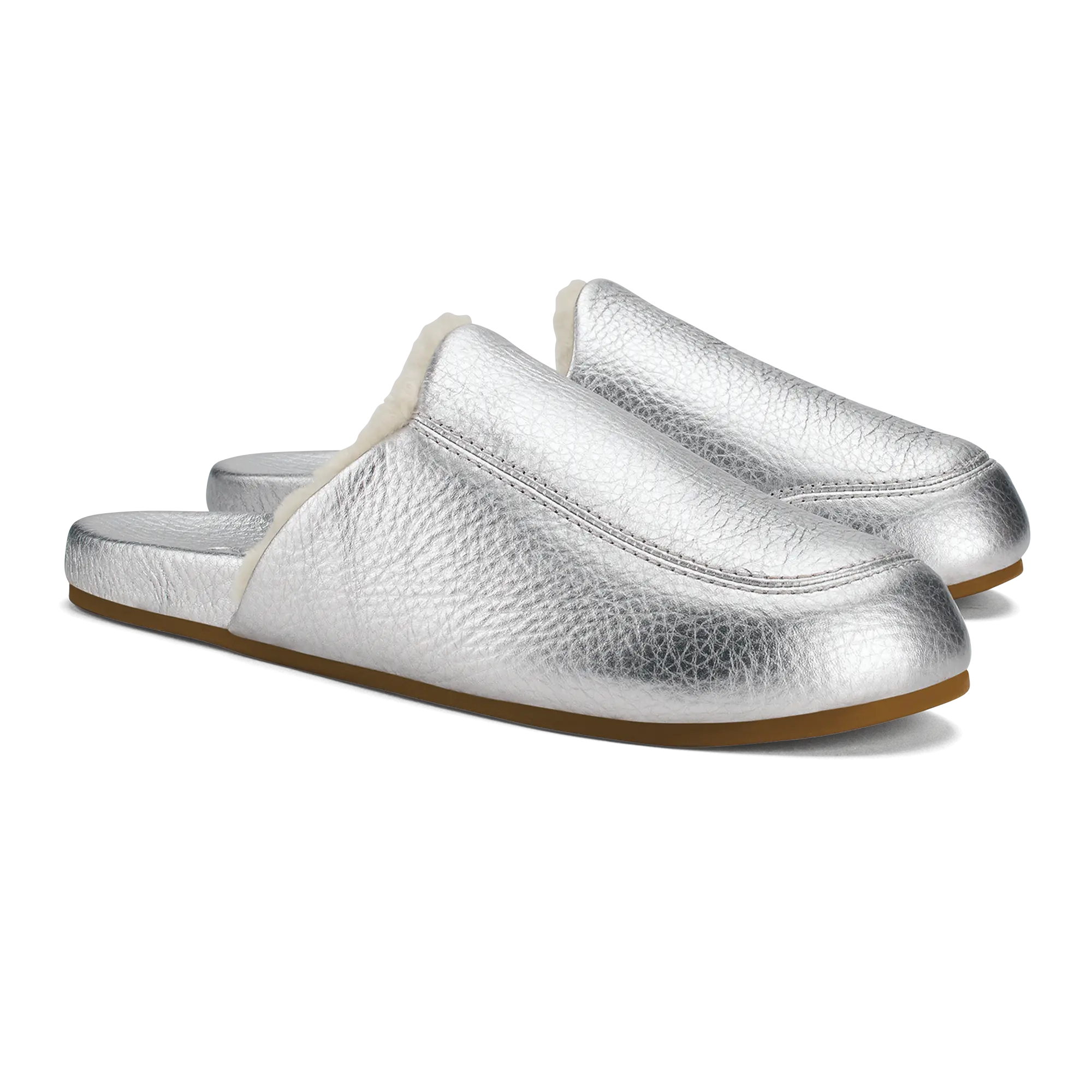 K nea Women's Leather Slipper Mules - Silver<br> C OluKai - Image 2