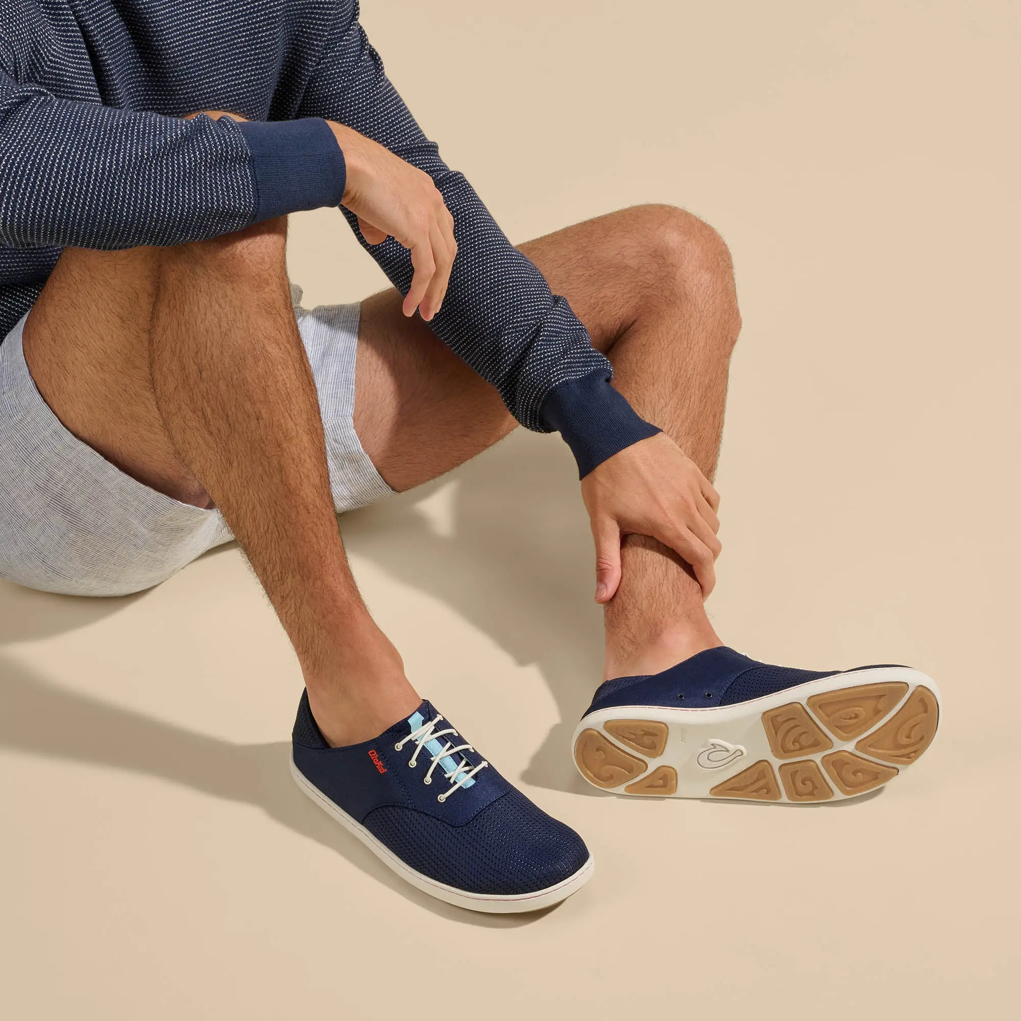 Nohea Moku Men's Boat Shoes - Deepest Depths / White Sand - Image 5