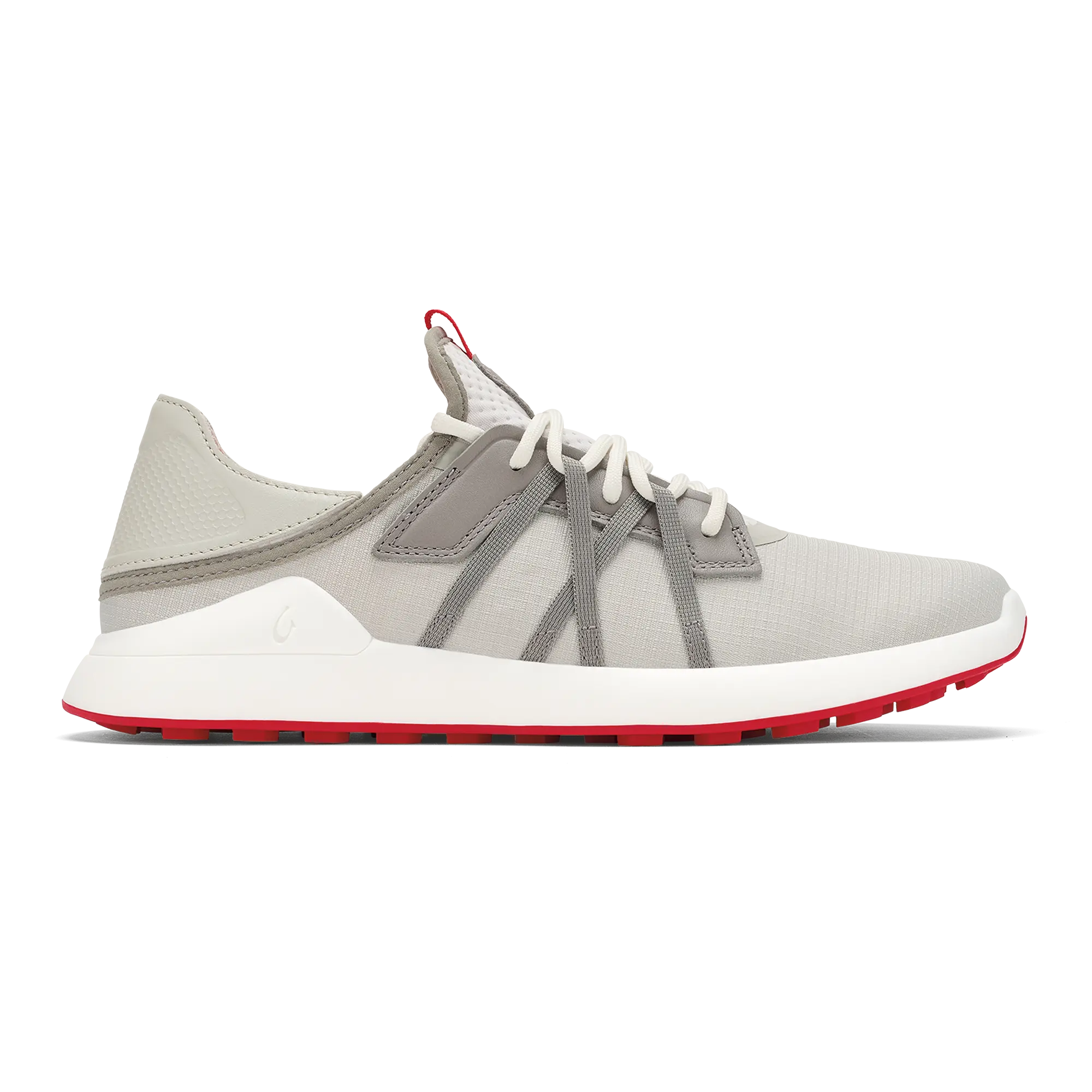 Manele Men's Breathable Golf Shoes - Sterling / Bright Red