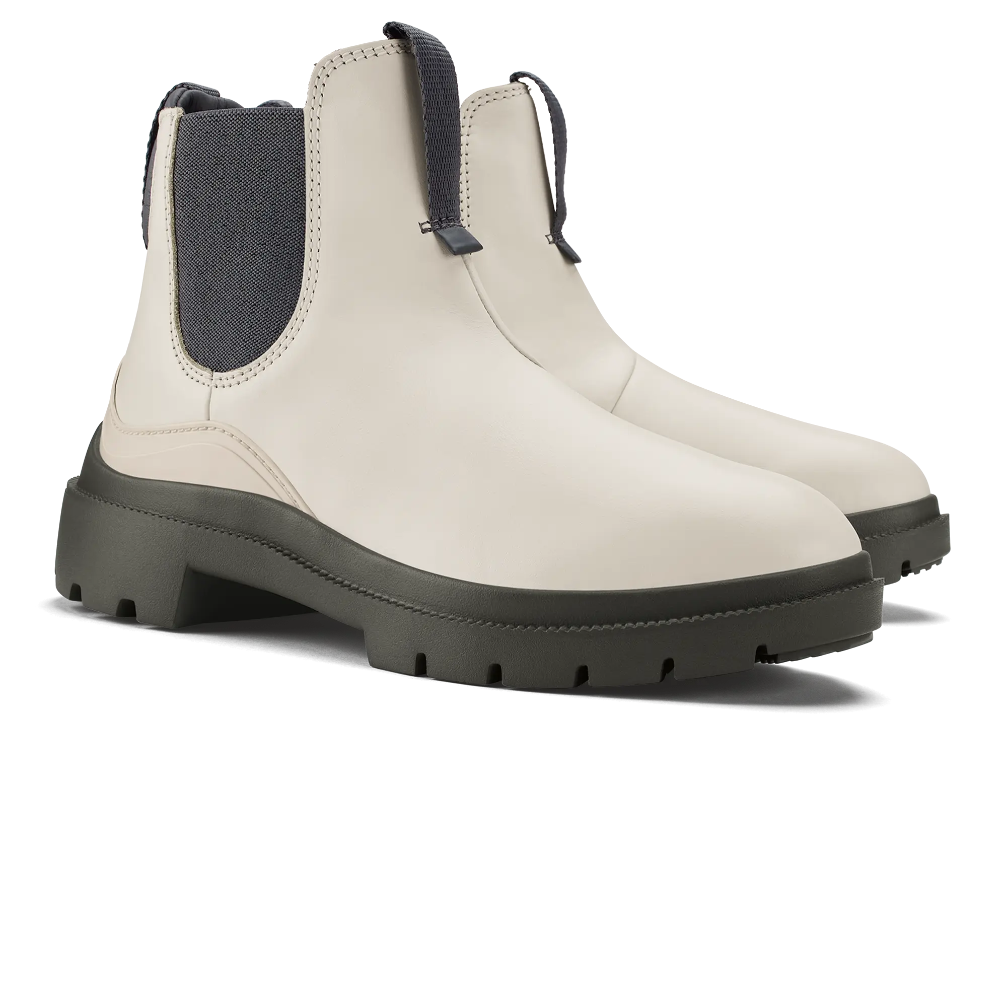 Hehi Women's Waterproof Leather Booties - White Sand / Steel - Image 2