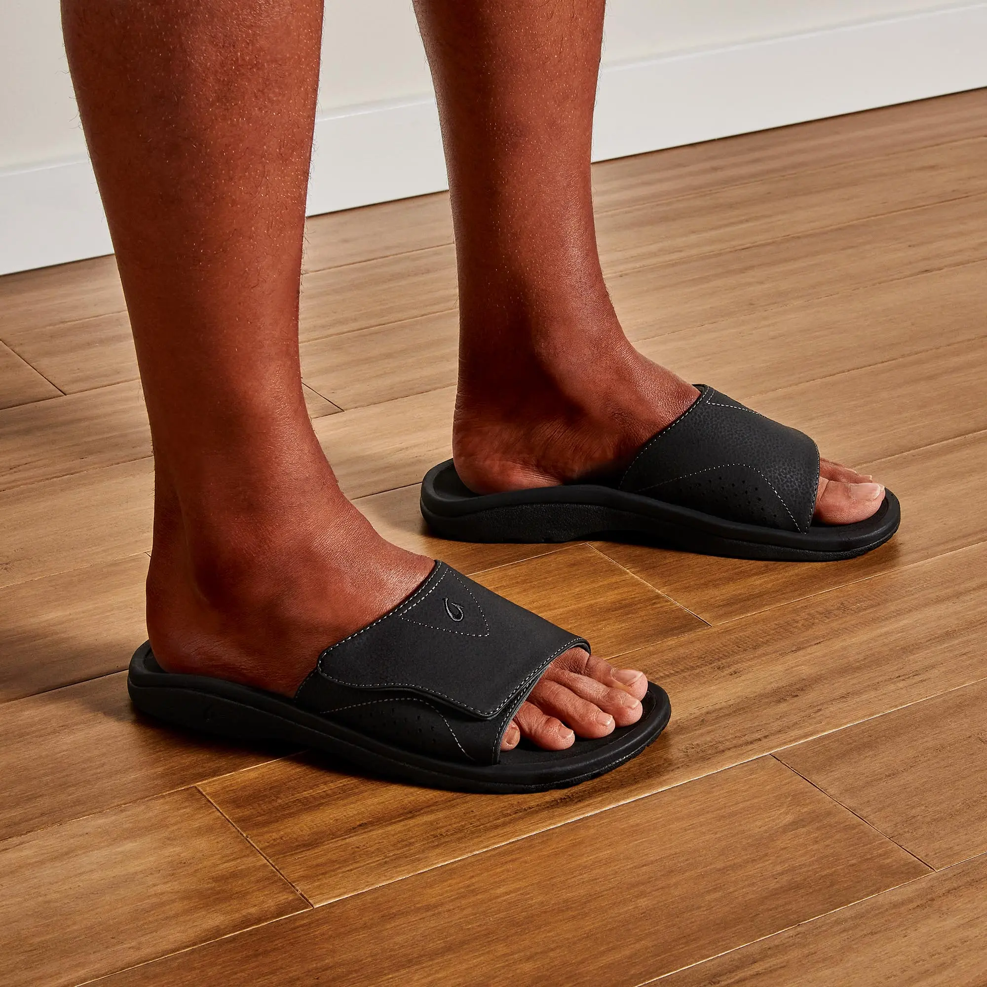 Nalu Slide Men's Beach Slide Sandals - Black - Image 2