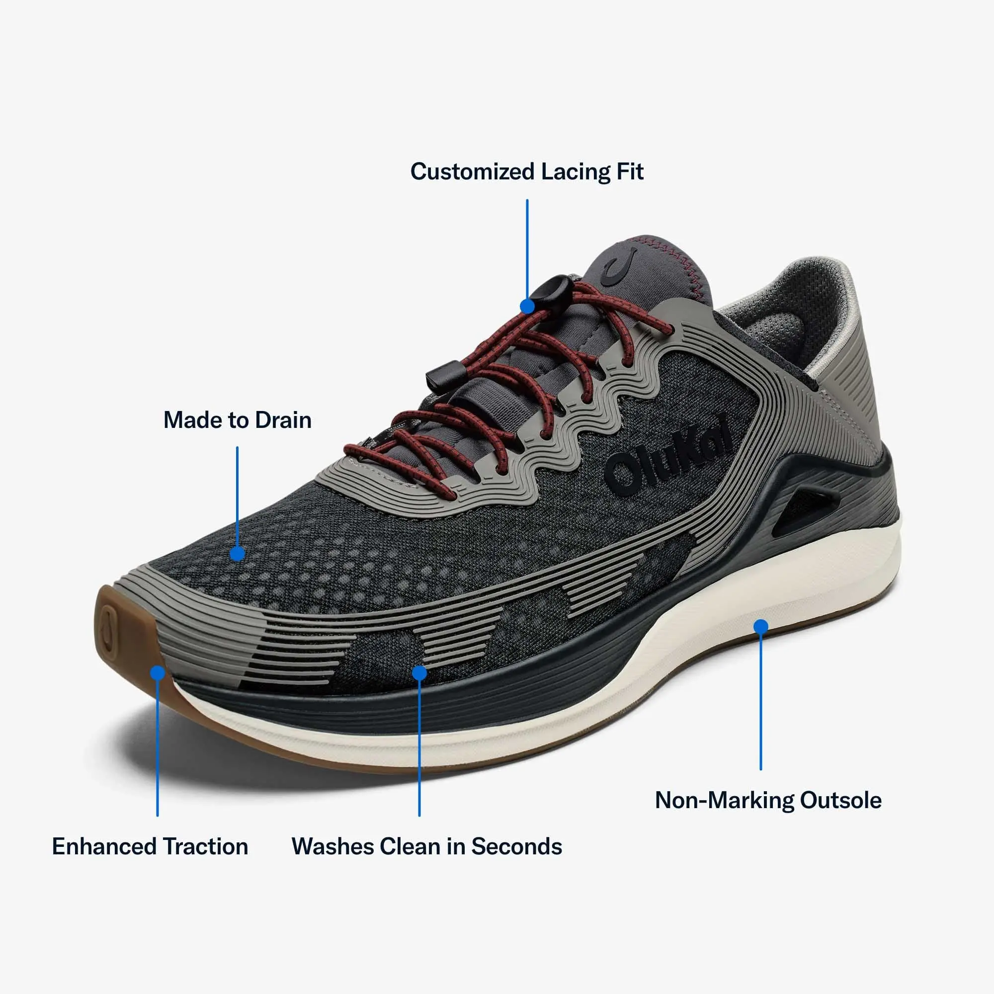 'Ahi Men's Water Boat Shoes - Rock / Ash - Image 4