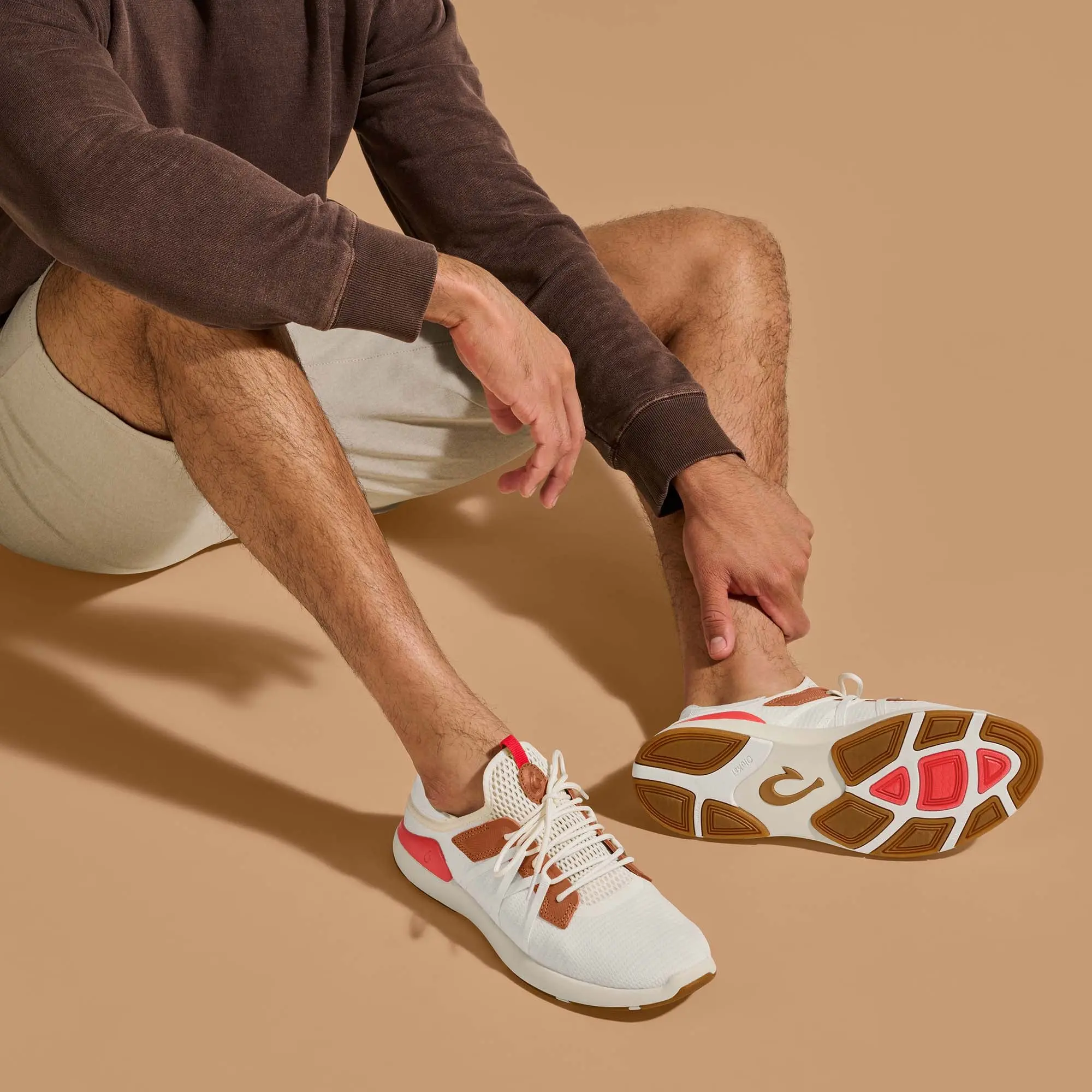 Mio L Men's Athletic Shoes - Bright White / Red Lava - Image 5
