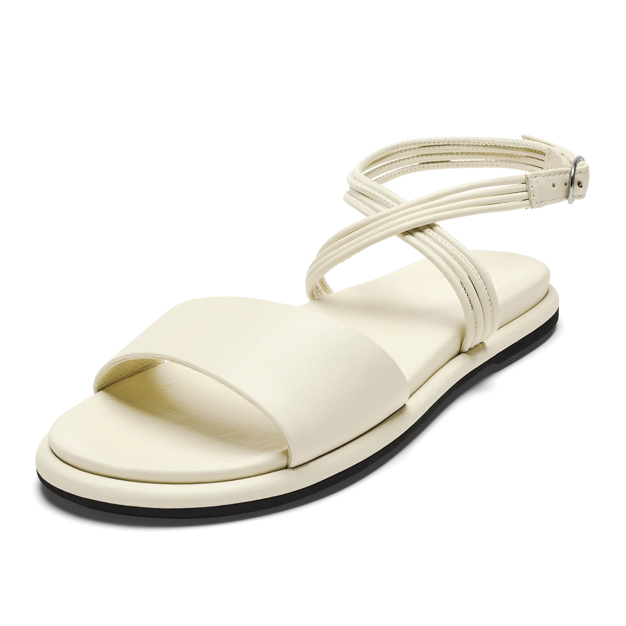 Tiare Wrap Women's Leather Sandals - White Sand - Image 5
