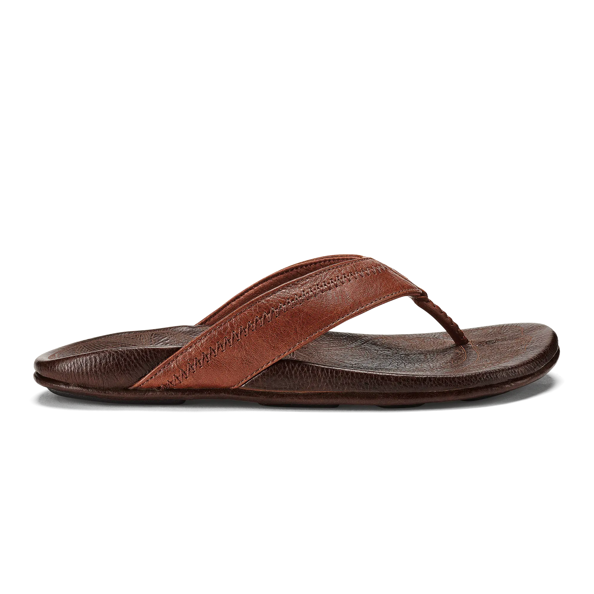 Hiapo - Rum / Dark Wood Men's Leather Beach Sandals