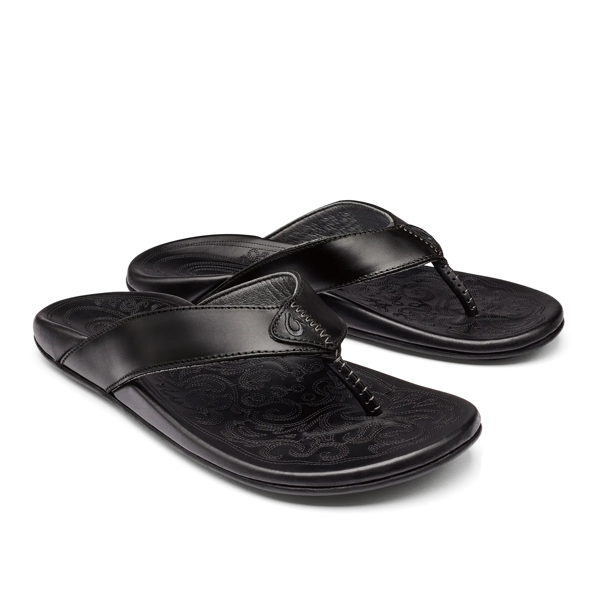Mekila Men's Full-Grain Leather Beach Sandals - Black - Image 4