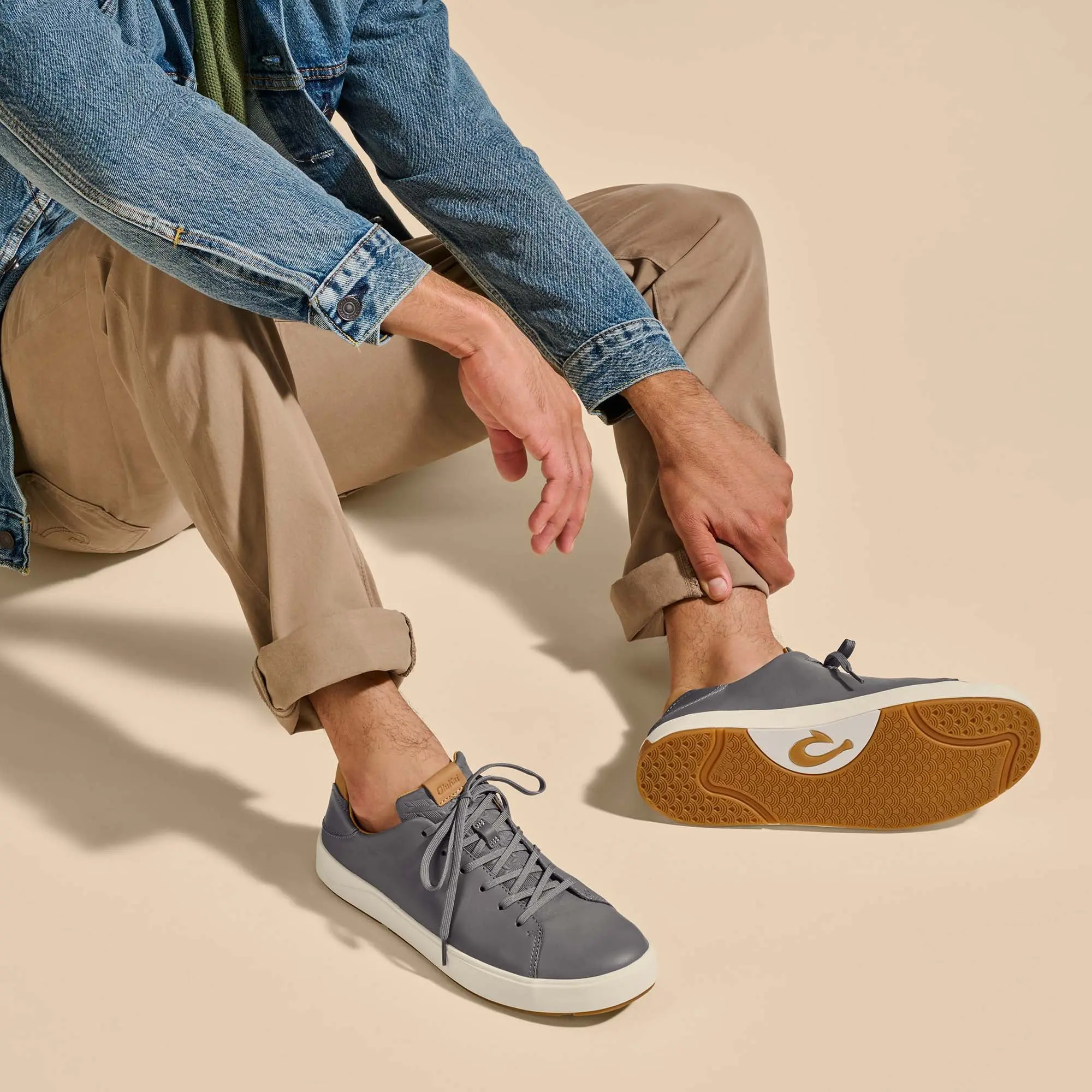 Lae'ahi L 'Ili Men's Leather Sneakers - Stone - Image 6