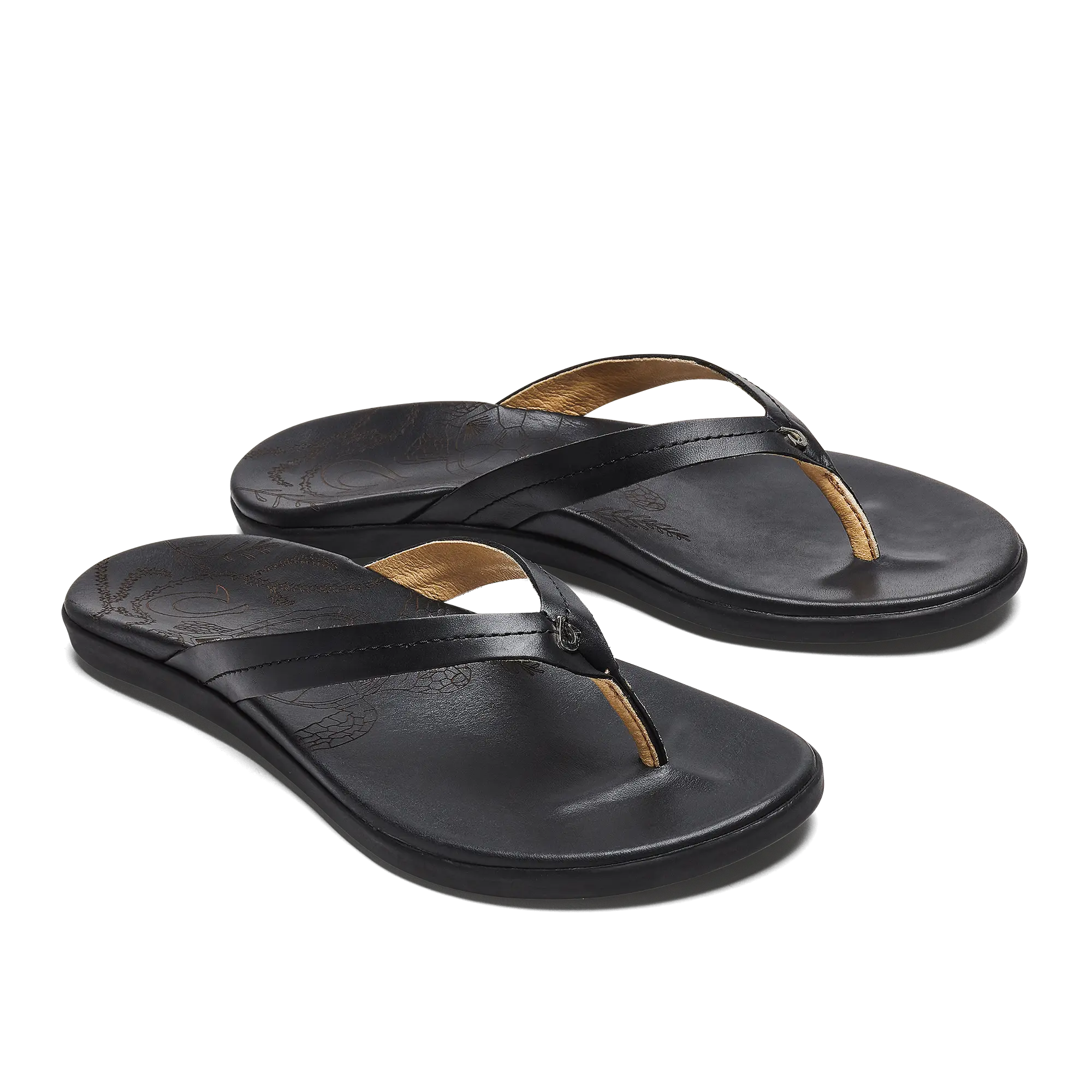 Honu Women's Leather Beach Sandals - Black - Image 7