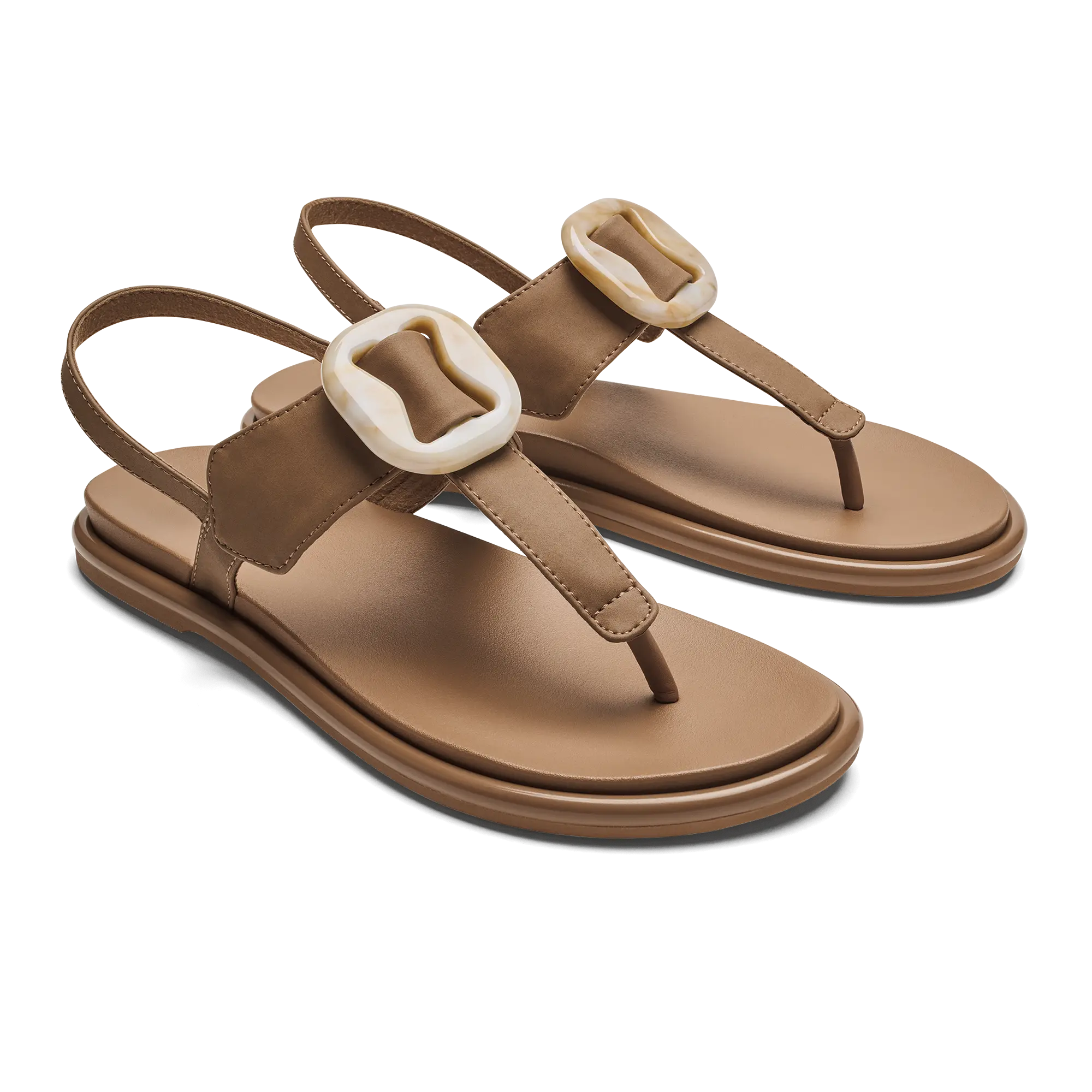 La'i T-Bar Women's Strappy Sandals - Tan - Image 4